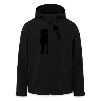 drunk_man_puke_ca1 - Recycelte Männer Softshell-Jacke von Stanley/Stella - Schwarz - Vorne - AI Model Male 185 light (185cm)