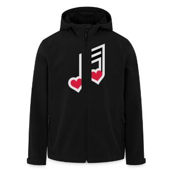 Musiknoten, Herzen, Musik Note, Musiker, Band, Fun - Recycelte Männer Softshell-Jacke von Stanley/Stella - Schwarz - Vorne - AI Model Male 185 light (185cm)