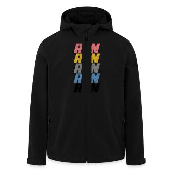 Run Run Run - Men’s Recycled Softshell Jacket by Stanley/Stella - black - Front - AI Model Male 185 light (185cm)