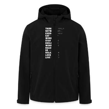 Think Positively - Men’s Recycled Softshell Jacket by Stanley/Stella - black - Front - AI Model Male 185 light (185cm)