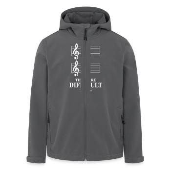 13/8 6/4 These Are Difficult Times - Men’s Recycled Softshell Jacket by Stanley/Stella - anthracite - Front - AI Model Male 185 light (185cm)