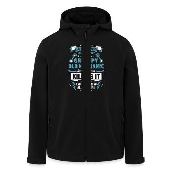 Grumpy Old Mechanic - Men’s Recycled Softshell Jacket by Stanley/Stella - black - Front - AI Model Male 185 light (185cm)