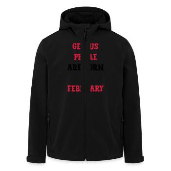 Genius People / February / Birthday / Baby / Birth - Men’s Recycled Softshell Jacket by Stanley/Stella - black - Front - AI Model Male 185 light (185cm)