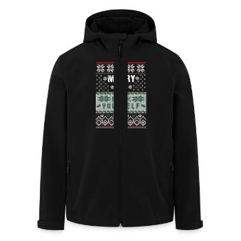merry go fuck yourself xmas sweater - Men’s Recycled Softshell Jacket by Stanley/Stella - black - Front - AI Model Male 185 light (185cm)