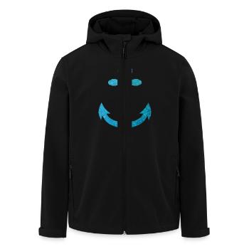 anchor of waves and sea - Men’s Recycled Softshell Jacket by Stanley/Stella - black - Front - AI Model Male 185 light (185cm)