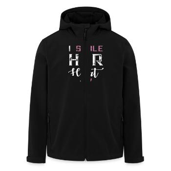 I Stole Her Heart Couple Tshirt - Men’s Recycled Softshell Jacket by Stanley/Stella - black - Front - AI Model Male 185 light (185cm)