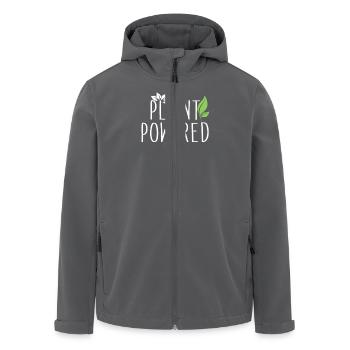 plant powered - Men’s Recycled Softshell Jacket by Stanley/Stella - anthracite - Front - AI Model Male 185 light (185cm)