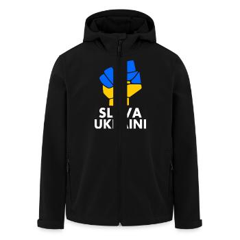 Slava ukraini - Men’s Recycled Softshell Jacket by Stanley/Stella - black - Front - AI Model Male 185 light (185cm)