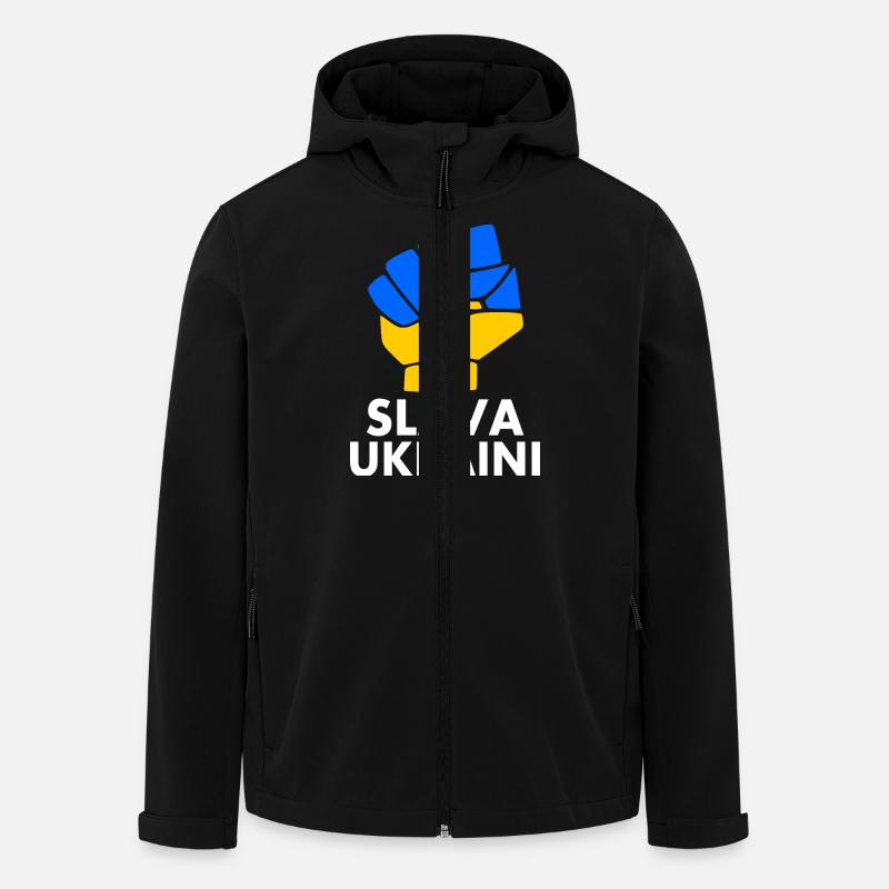 Slava ukraini - Veste softshell homme en polyester recyclé Stanley/Stella - noir