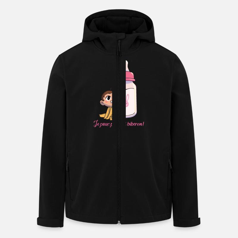 J'peux pas, j'ai biberon ! - Veste softshell homme en polyester recyclé Stanley/Stella - noir
