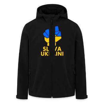 Slava ukraini - Veste softshell homme en polyester recyclé Stanley/Stella - noir - Devant - AI Model Male 185 light (185cm)