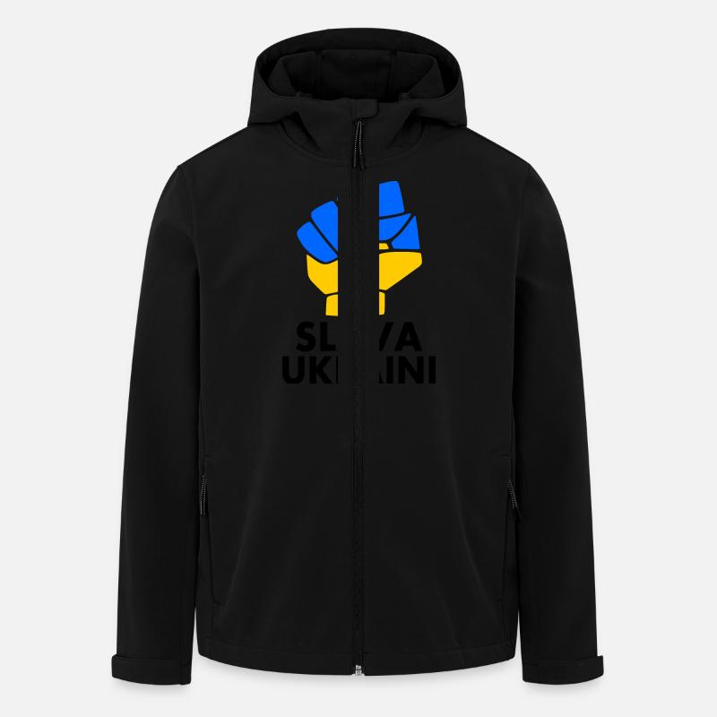 Ukraine - Recycelte Männer Softshell-Jacke von Stanley/Stella - Schwarz