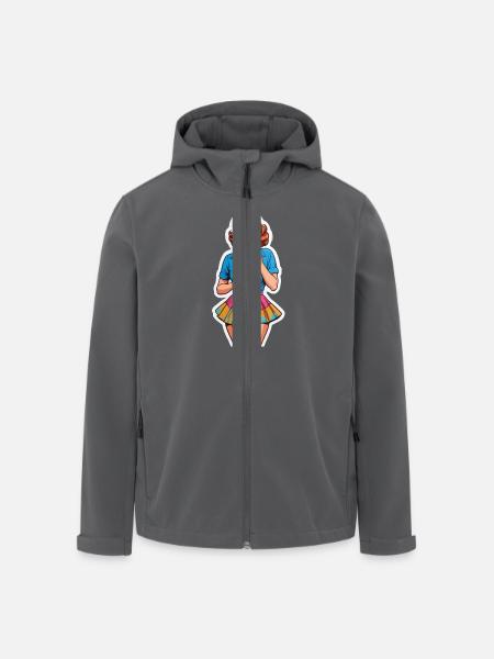 Retro Mädchen Eis essen - Recycelte Männer Softshell-Jacke von Stanley/Stella - Schwarz