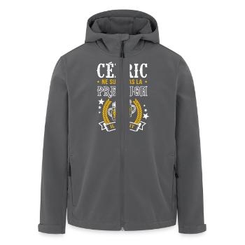 Cédric bière cédric cadeau cedric fêtes - Veste softshell homme en polyester recyclé Stanley/Stella - charbon - Devant - AI Model Male 185 light (185cm)