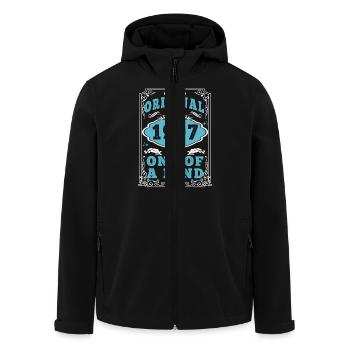 Original 1997 Vintage retro. Tshirt anniversaire 2 - Veste softshell homme en polyester recyclé Stanley/Stella - noir - Devant - AI Model Male 185 light (185cm)