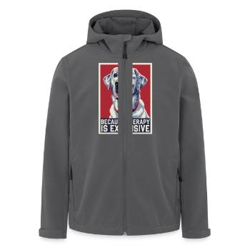 Faites l’expérience du bonheur avec les labradors - Veste softshell homme en polyester recyclé Stanley/Stella - noir - Devant - AI Model Male 185 light (185cm)