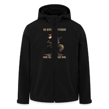 Rotkäppchen - Ich bin gleich bei Dir - deutsch - Recycelte Männer Softshell-Jacke von Stanley/Stella - Schwarz - Vorne - AI Model Male 185 light (185cm)