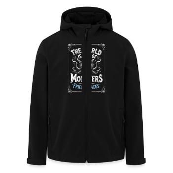 Monster mit freundlichen Gesichtern - Recycelte Männer Softshell-Jacke von Stanley/Stella - Schwarz - Vorne - AI Model Male 185 light (185cm)