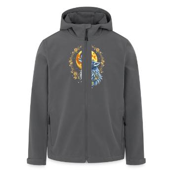 Herzlinie Wolf - Mond-Kunst - Recycelte Männer Softshell-Jacke von Stanley/Stella - Schwarz - Vorne - AI Model Male 185 light (185cm)