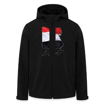 Ägypten Flagge in der Ägypten Landkarte EN - Recycelte Männer Softshell-Jacke von Stanley/Stella - Schwarz - Vorne - AI Model Male 185 light (185cm)