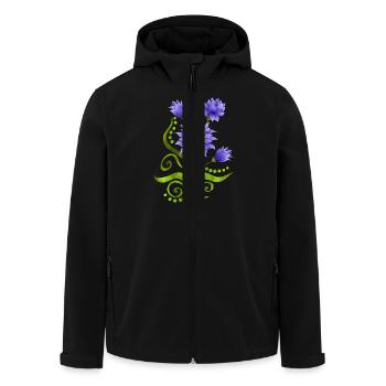 Flowers - Men’s Recycled Softshell Jacket by Stanley/Stella - black - Front - AI Model Male 185 light (185cm)