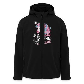 Je suis une licorne et je t'éclate - Veste softshell homme en polyester recyclé Stanley/Stella - noir - Devant - AI Model Male 185 light (185cm)
