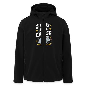 J'peux pas j'ai chasse - Veste softshell homme en polyester recyclé Stanley/Stella - noir - Devant - AI Model Male 185 light (185cm)