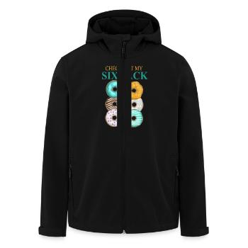 SCHAU DIR MEIN SIXPACK AN - Recycelte Männer Softshell-Jacke von Stanley/Stella - Schwarz - Vorne - AI Model Male 185 light (185cm)