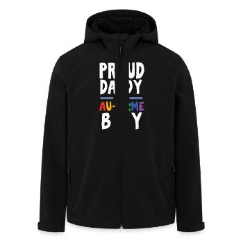 Autism Proud Daddy of an Au Some Boy - Men’s Recycled Softshell Jacket by Stanley/Stella - black - Front - AI Model Male 185 light (185cm)