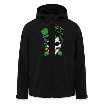 crâne de la Saint-Patrick avec des cheveux verts - Veste softshell homme en polyester recyclé Stanley/Stella - noir - Devant - AI Model Male 185 light (185cm)