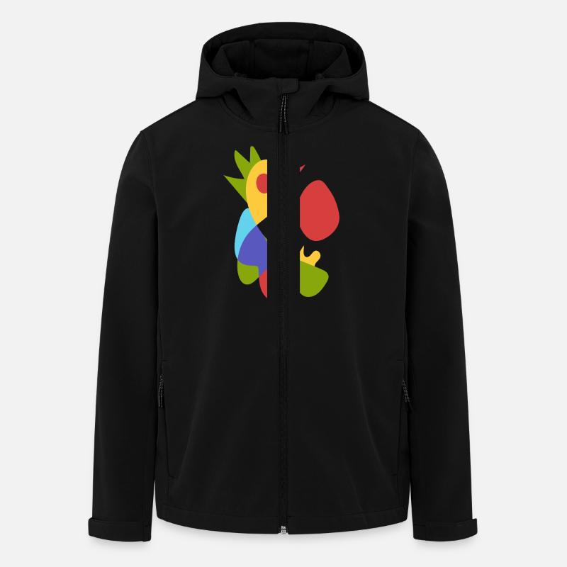 morning chicken bold abstract - Men’s Recycled Softshell Jacket by Stanley/Stella - black
