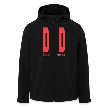 PAPA mon Super Héro - Veste softshell homme en polyester recyclé Stanley/Stella - noir - Devant - AI Model Male 185 light (185cm)