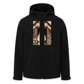 Une prière parmi les fleurs sauvages - Veste softshell homme en polyester recyclé Stanley/Stella - noir - Devant - AI Model Male 185 light (185cm)