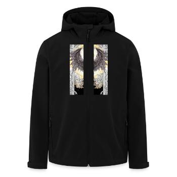 The Archangel’s Whisper - Men’s Recycled Softshell Jacket by Stanley/Stella - black - Front - AI Model Male 185 light (185cm)