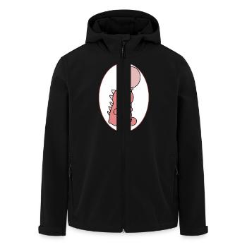 Birthday Dino - Men’s Recycled Softshell Jacket by Stanley/Stella - black - Front - AI Model Male 185 light (185cm)
