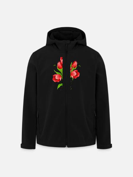 Blumen - Recycelte Männer Softshell-Jacke von Stanley/Stella - Schwarz