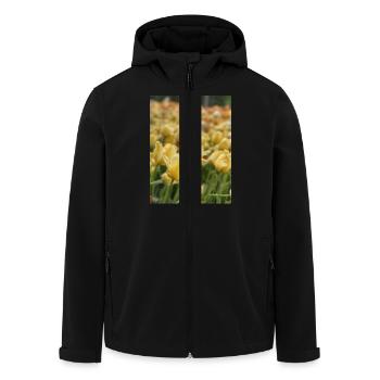 Tulpenmeer gelb - Recycelte Männer Softshell-Jacke von Stanley/Stella - Schwarz - Vorne - AI Model Male 185 light (185cm)