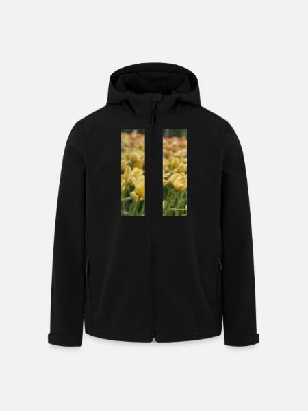 Tulipe Jaune mer - Veste softshell homme en polyester recyclé Stanley/Stella - noir