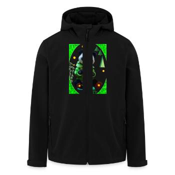 Cyber Lemon Panda - Recycelte Männer Softshell-Jacke von Stanley/Stella - Schwarz - Vorne - AI Model Male 185 light (185cm)