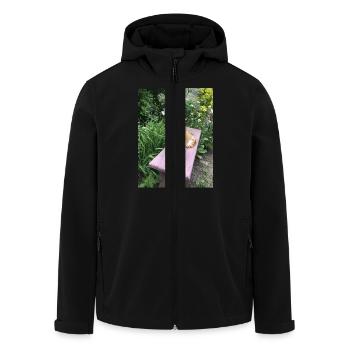 Red Cat Cute Cat Little Tiger Flowers - Men’s Recycled Softshell Jacket by Stanley/Stella - black - Front - AI Model Male 185 light (185cm)
