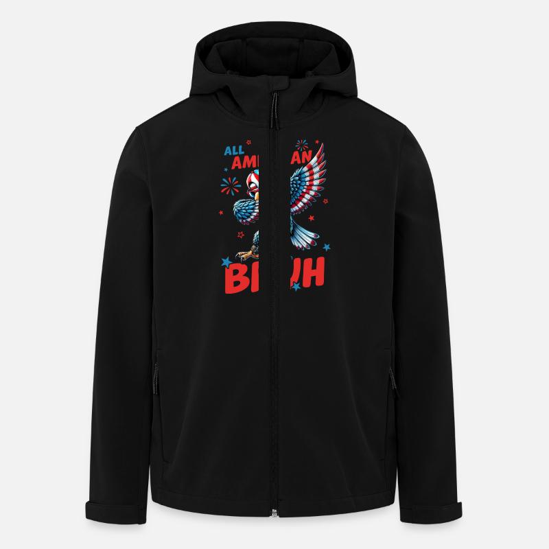 All American Bruh - Recycelte Männer Softshell-Jacke von Stanley/Stella - Schwarz