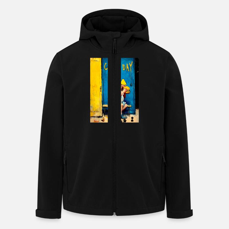 « Cheat Day » de van Gogh - Veste softshell homme en polyester recyclé Stanley/Stella - noir