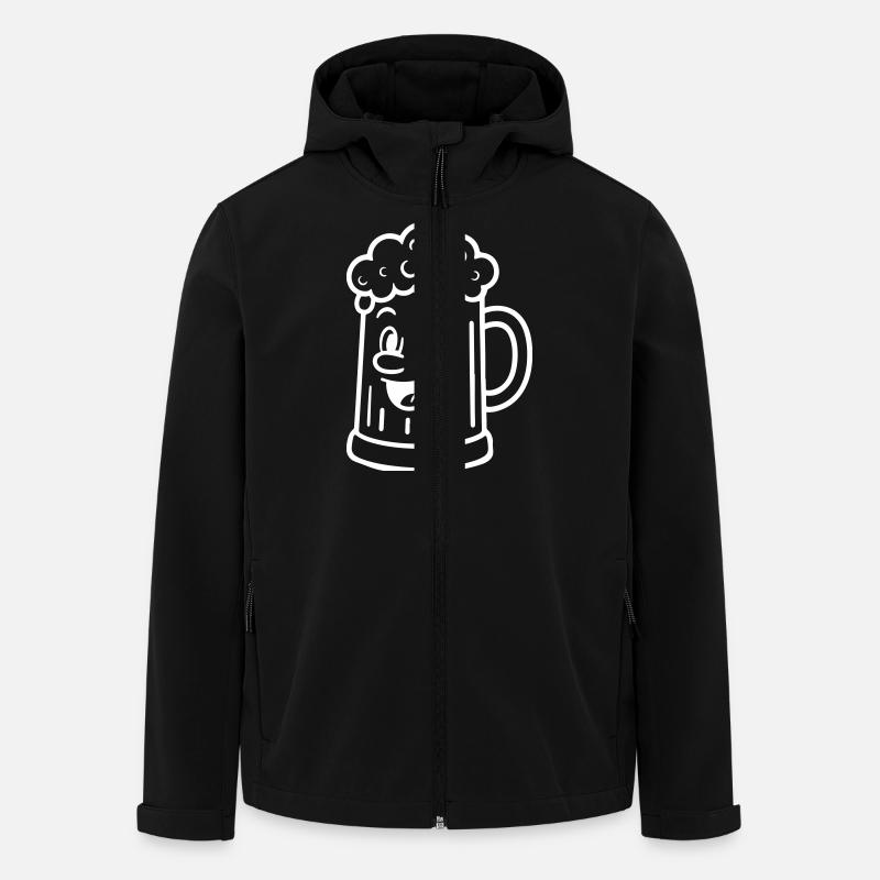 Chope à bière Bière comique - Veste softshell homme en polyester recyclé Stanley/Stella - noir
