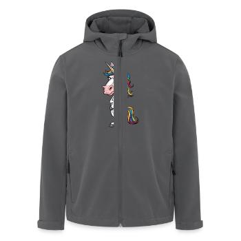 Genervtes Einhorn: Schlechter Tag heute! - Recycelte Männer Softshell-Jacke von Stanley/Stella - Schwarz - Vorne - AI Model Male 185 light (185cm)