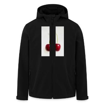 Cherry - Men’s Recycled Softshell Jacket by Stanley/Stella - black - Front - AI Model Male 185 light (185cm)