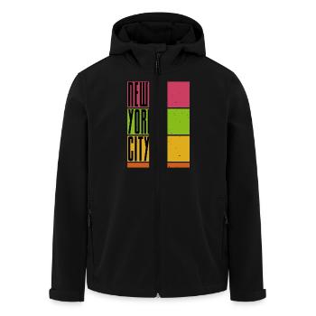 New York City - NYC - Big Apple - Men’s Recycled Softshell Jacket by Stanley/Stella - black - Front - AI Model Male 185 light (185cm)