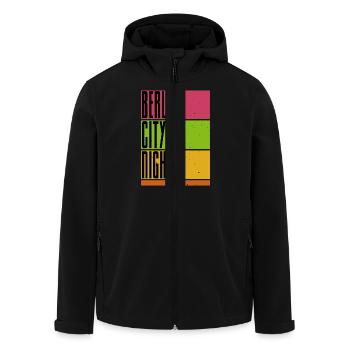 Berlin City Nights - Men’s Recycled Softshell Jacket by Stanley/Stella - black - Front - AI Model Male 185 light (185cm)
