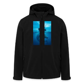 Cirein-Cròin, gestaltwandelnder Seedrache aus Schottland - Recycelte Männer Softshell-Jacke von Stanley/Stella - Schwarz - Vorne - AI Model Male 185 light (185cm)