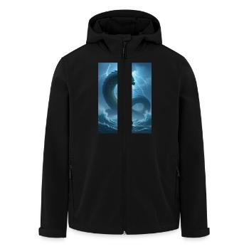 Jörmungandr, Norse sea serpent of Scandinavian - Men’s Recycled Softshell Jacket by Stanley/Stella - black - Front - AI Model Male 185 light (185cm)