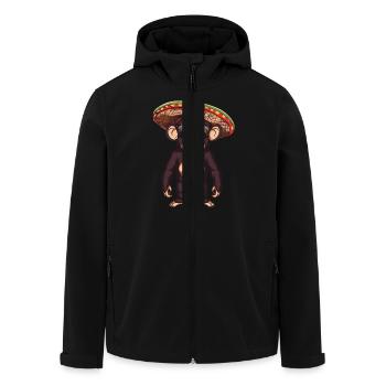 Monkey Comic Funny Sombrero - Men’s Recycled Softshell Jacket by Stanley/Stella - black - Front - AI Model Male 185 light (185cm)